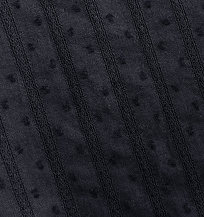 The Corinne Nap Dress - Black Linear Swiss Dot