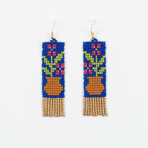 Flower Pot Fringe Earrings