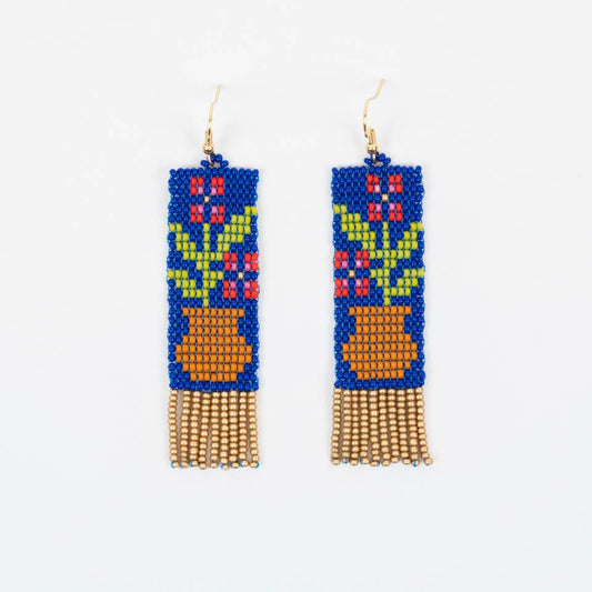 Flower Pot Fringe Earrings