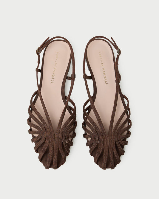 Devon Chocolate Moiré Slingback Sandal