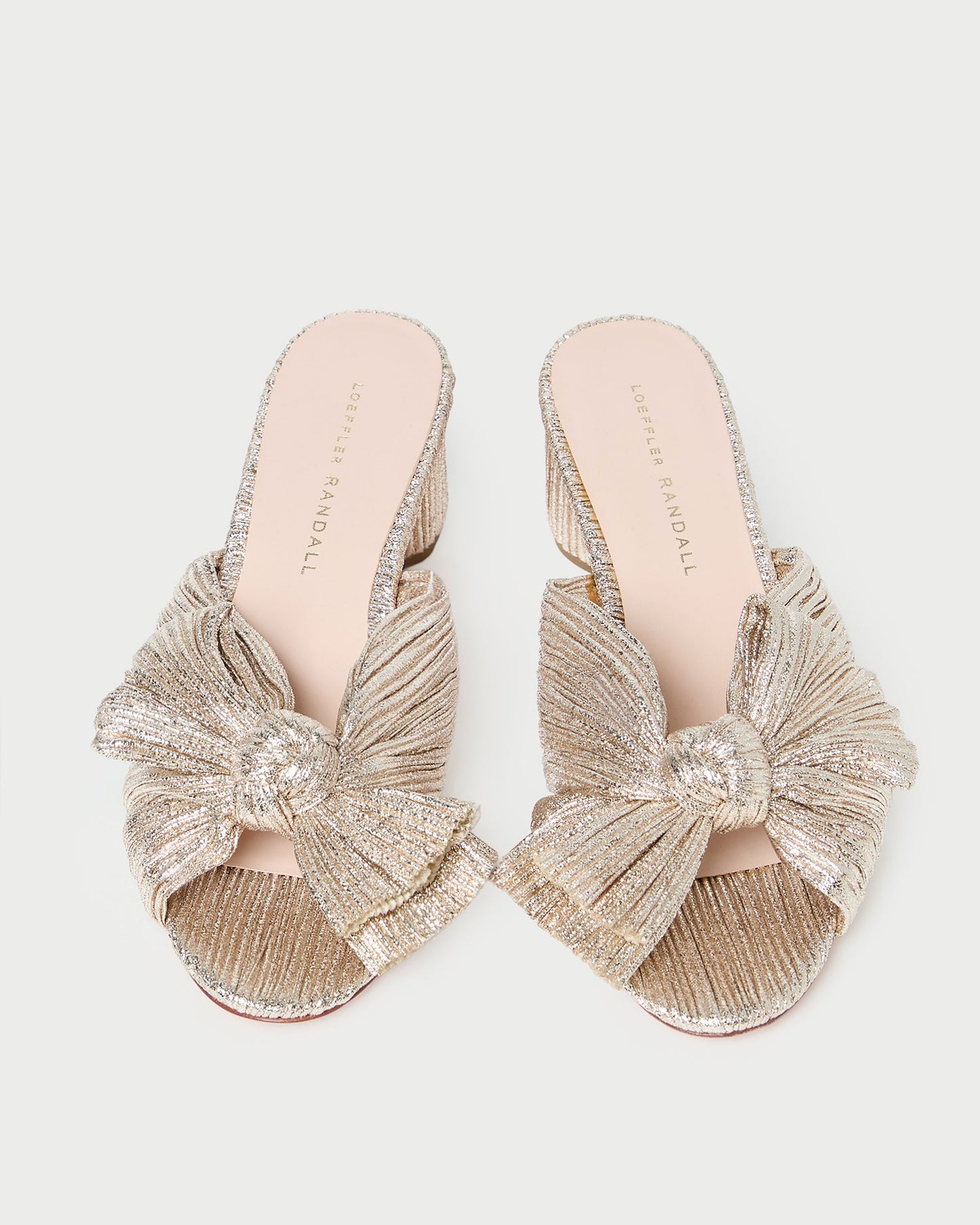 Emilia Champagne Pleated Bow Heel