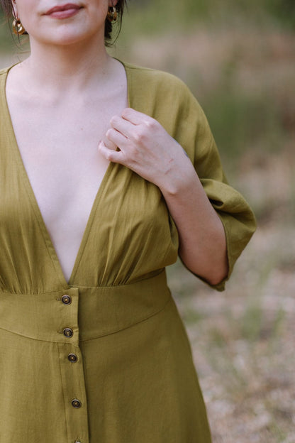 Finley Dress in Pea Soup