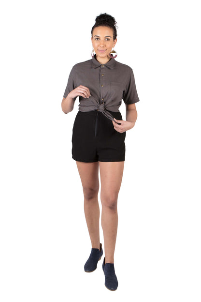 Breezy Shorts in Black Linen