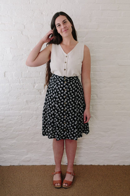 Aviva Top in Oat Irish Linen