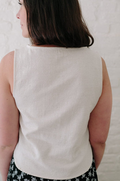 Aviva Top in Oat Irish Linen