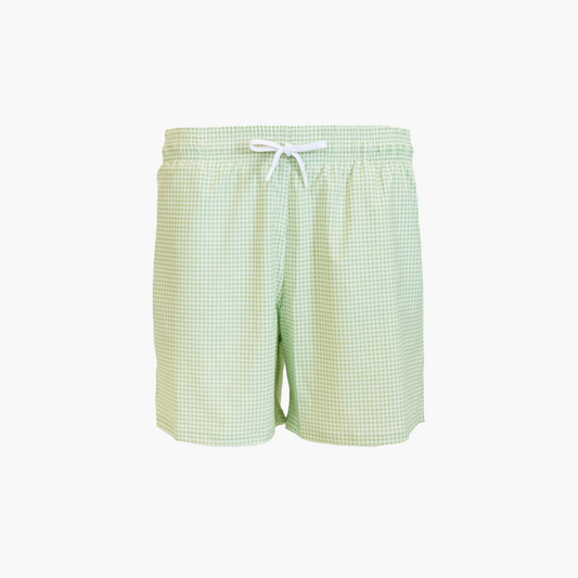 The Men's Julien Swim Trunk - Lime Gingham