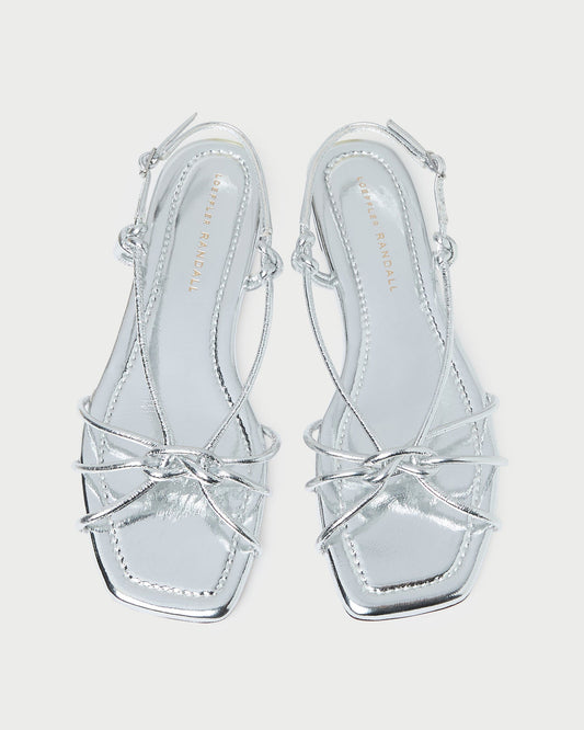 Karly Silver Leather Strappy Sandal