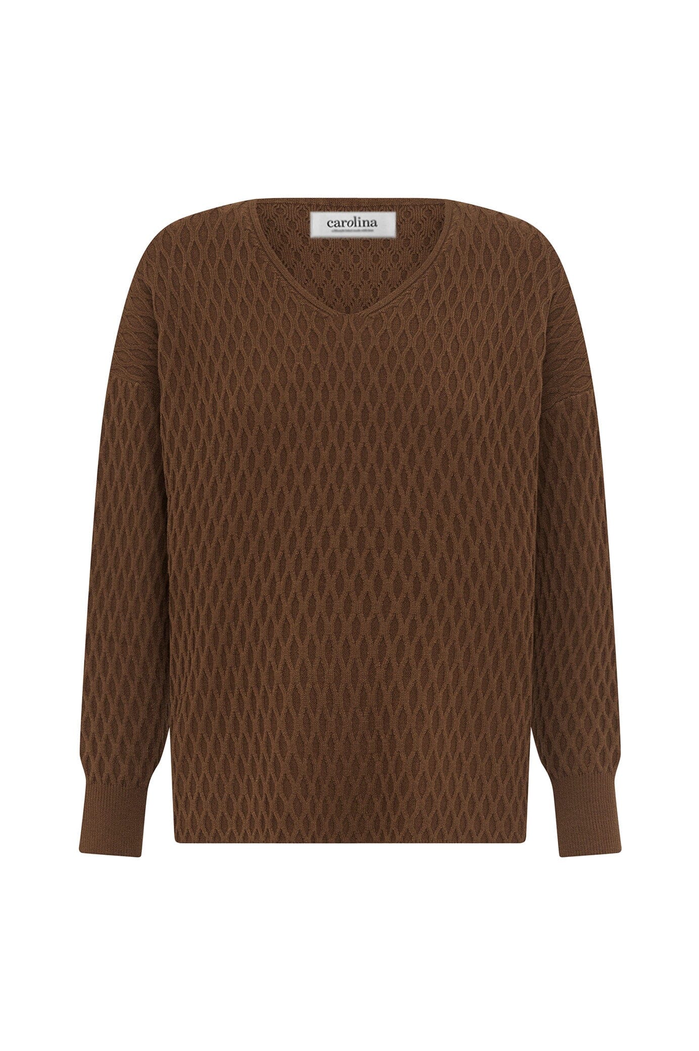 Kayla V-Neck Jumper Brown