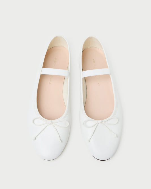 Leonie Ivory Leather Ballet Flat
