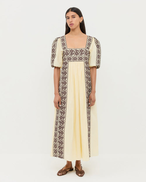 Lotus Embroidered Dress