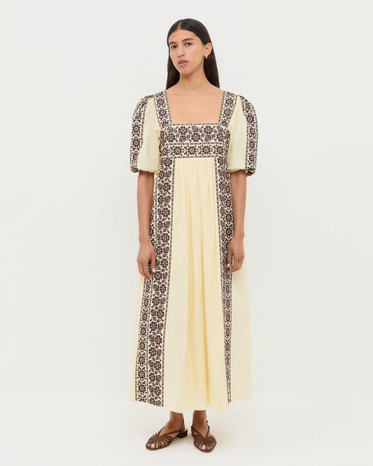 Lotus Embroidered Dress
