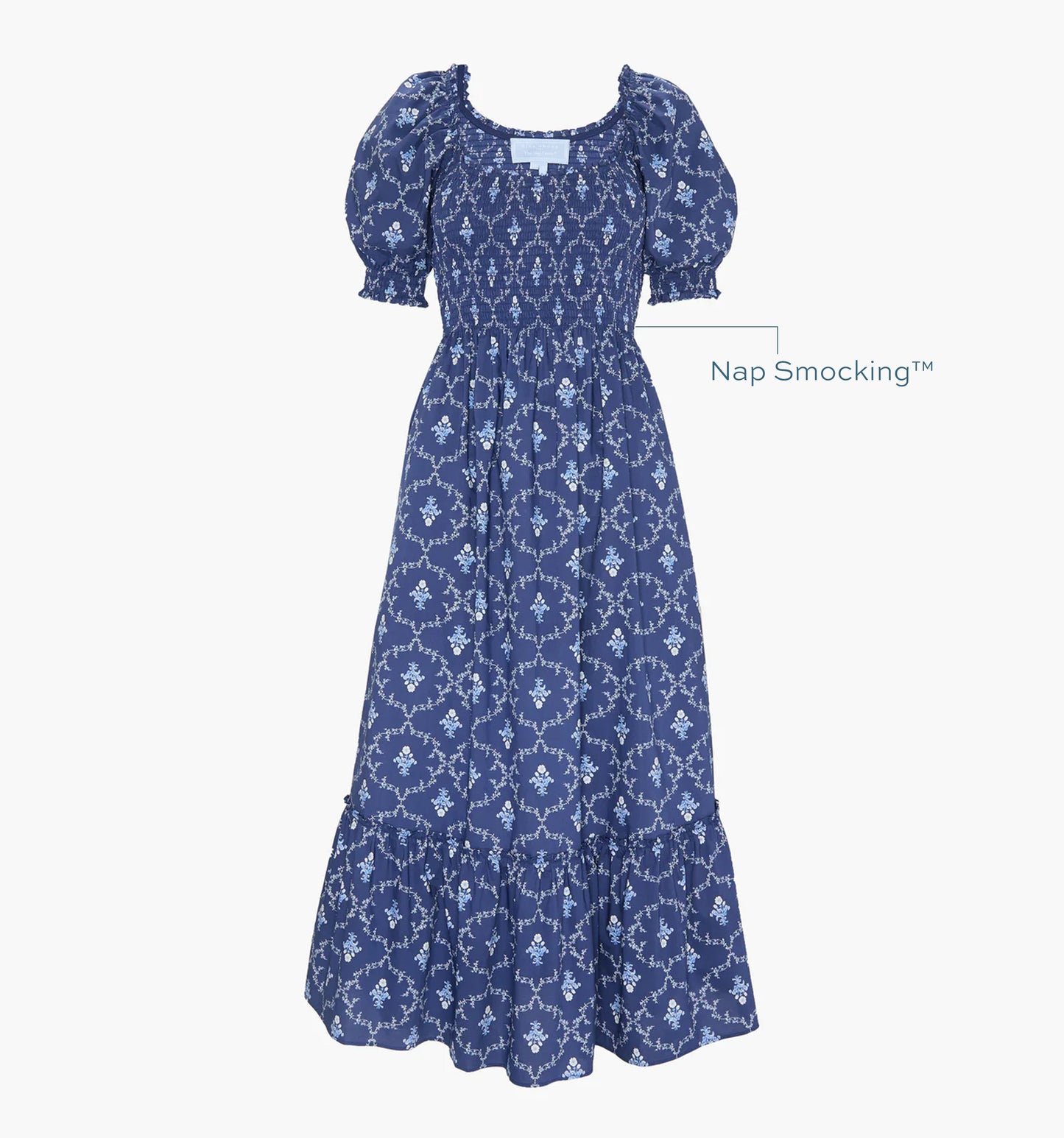 The Louisa Nap Dress - Navy Trellis