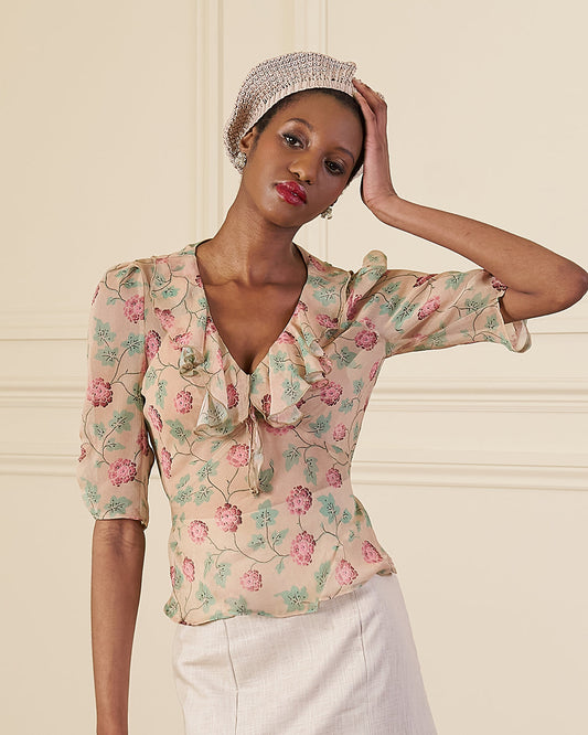 1930s Maddy Blouse - Hydrangea