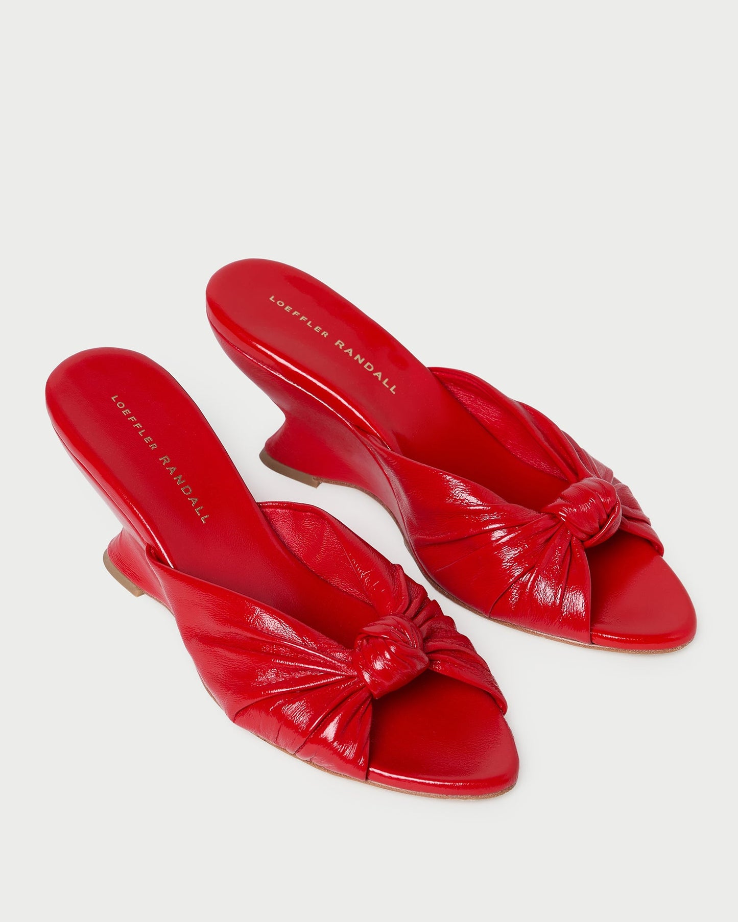 Marsy Red Leather Knot Wedge