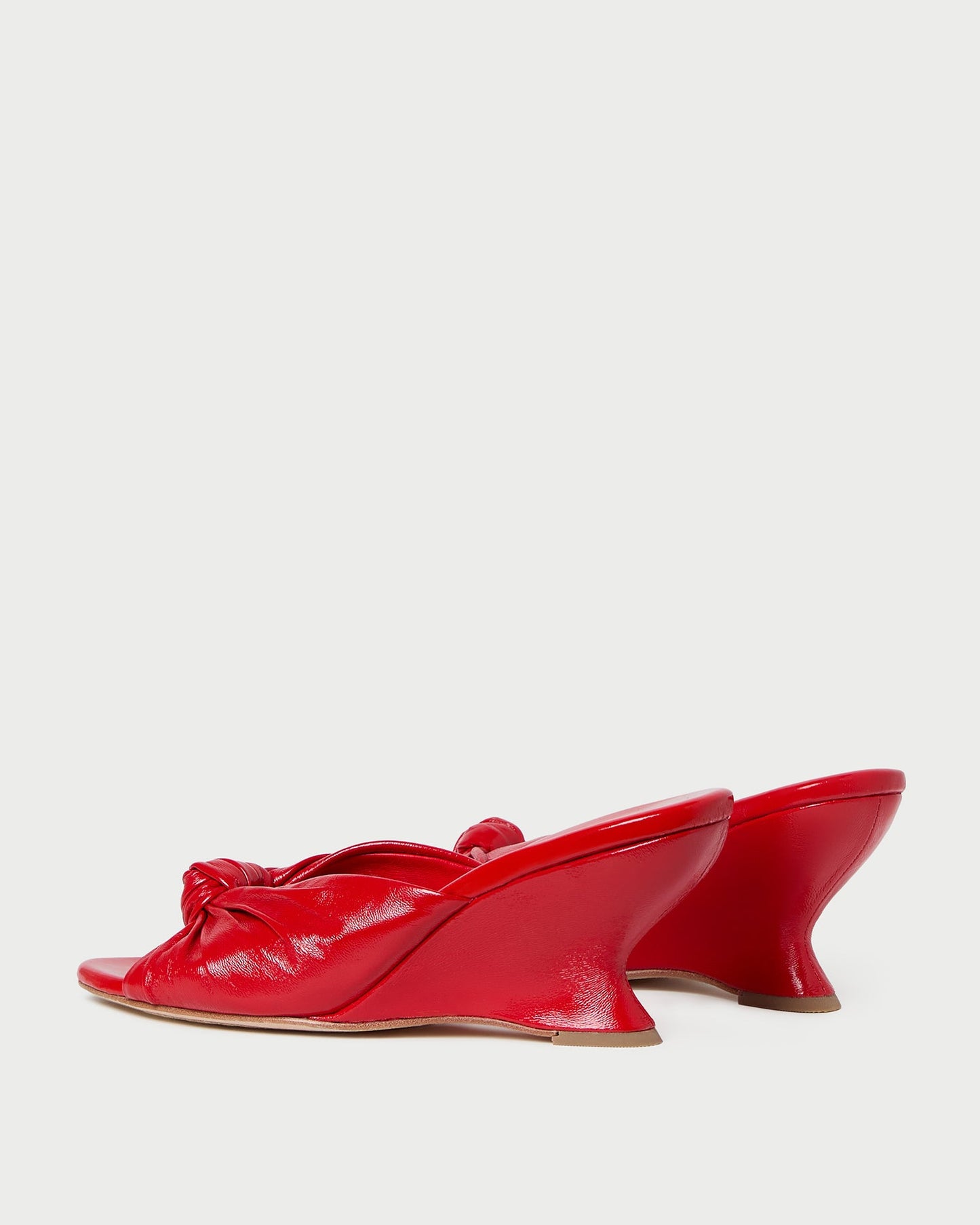 Marsy Red Leather Knot Wedge