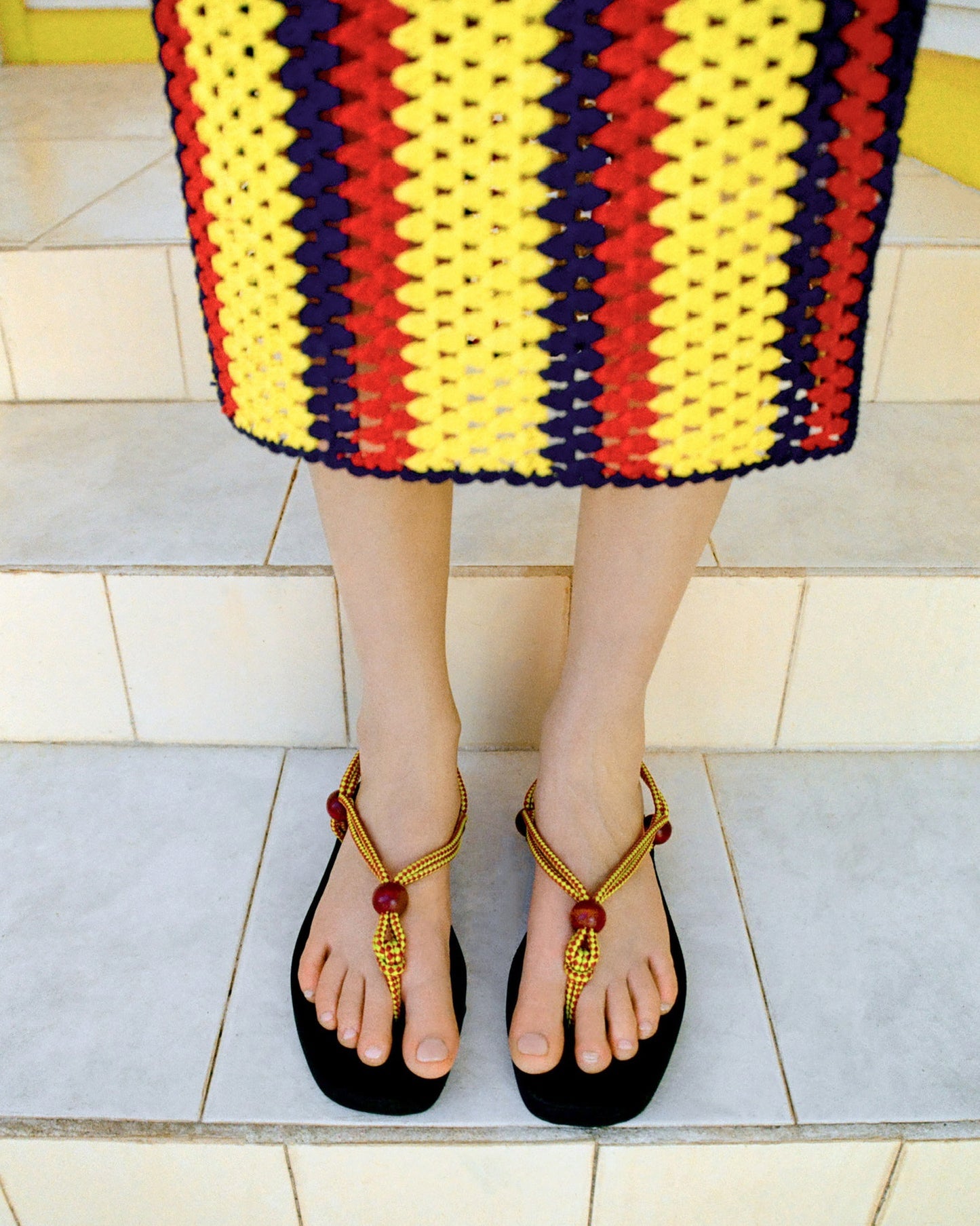 Mika Maroon/Yellow Sport Sandal