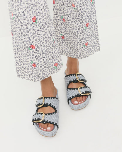 Nico Blue Two-Band Sandal
