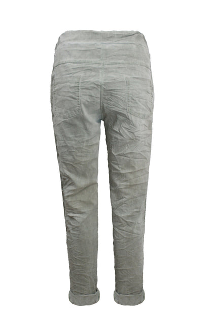 Rhinestone Side Stripe Crinkle Jogger Aloe